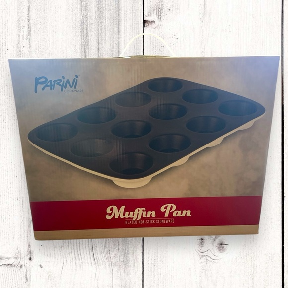 Parini Other - Parini 12 Cup Muffin Pan Glazed Non Stick Stoneware New in Box